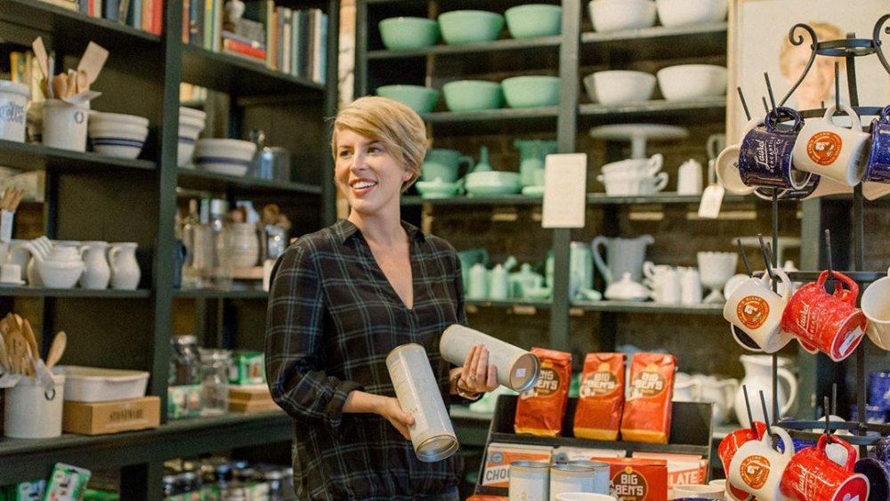 Erin Napier working at one of her stores