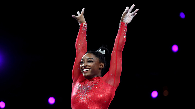 Simone Biles performs at a competition