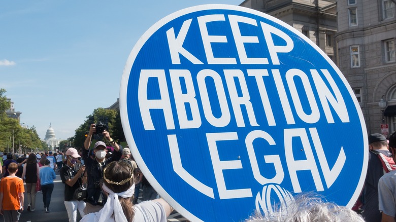 keep abortion legal sign at protest