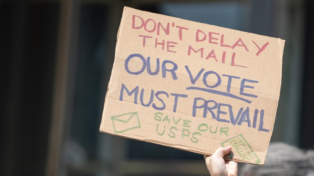 Sign supporting mail-in ballots