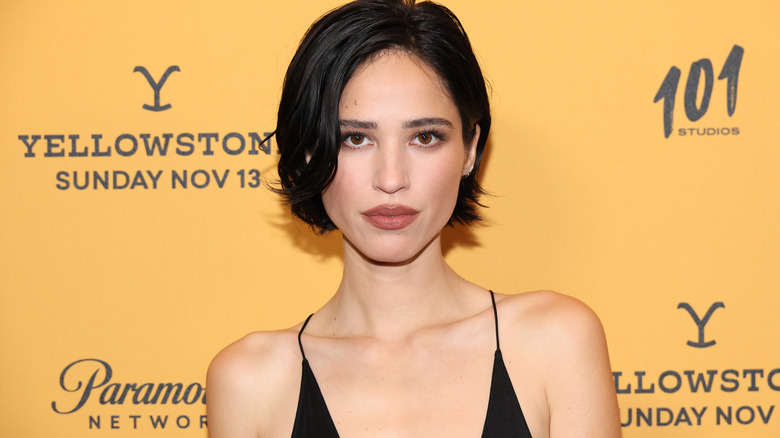 Kelsey Asbille smirk Yellowstone premiere