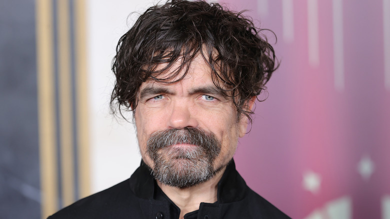 Closeup of Peter Dinklage posing on step-and-repeat