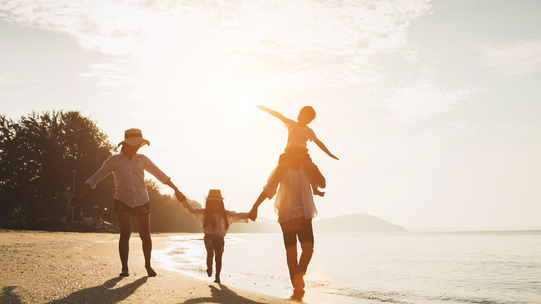 family at the beach