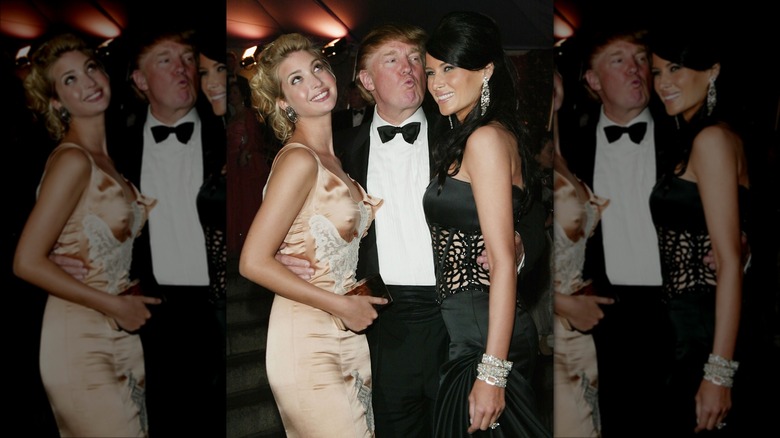 Ivanka Trump, Donald Trump, and Melania Trump posing