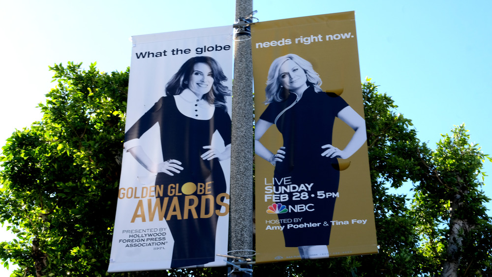 Golden Globe Awards 2021 banner in Los Angeles