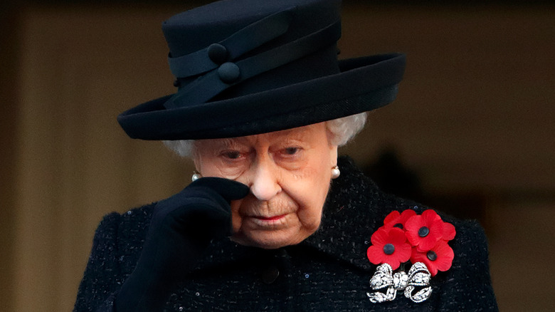 Queen Elizabeth crying