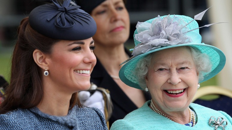 Kate Middleton Queen Elizabeth II smiling