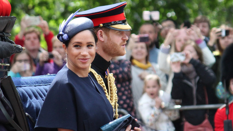 Prince Harry Meghan Markle trooping the colour