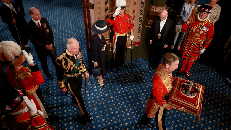 Prince William, Prince Charles, David Cholmondeley Lord Great Chamberlain arrive for the opening of Parliament