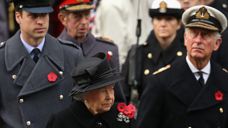 Prince William, Queen Elizabeth, and Prince Charles at Remembrance Day