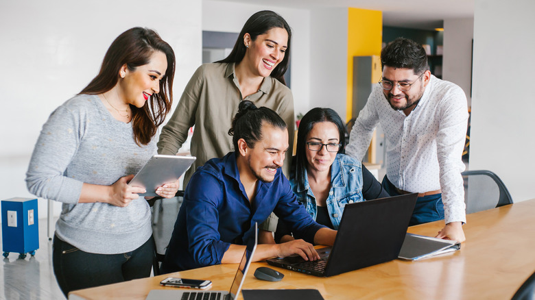 People working in an office