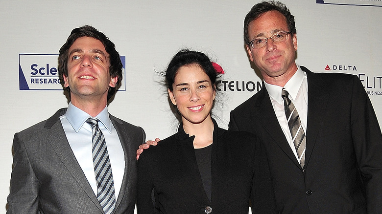 B.J. Novak, Sarah Silverman, and Bob Saget