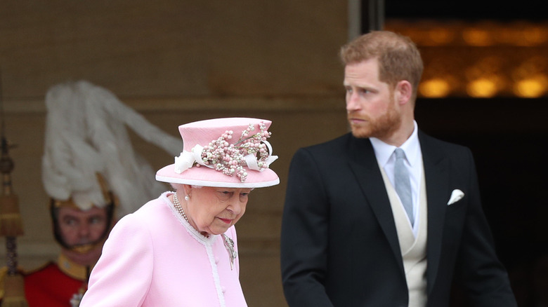 Prince Harry and Queen Elizabeth at event