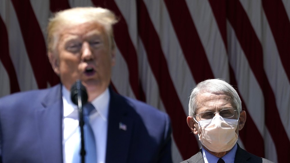 Dr. Anthony Fauci and Donald Trump