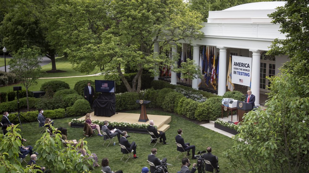 White House Rose Garden before the renovation