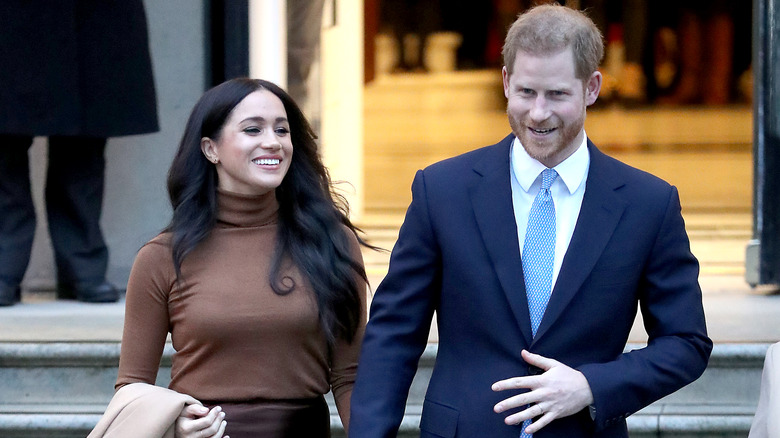 Prince Harry and Meghan Markle walking together