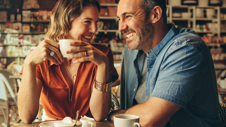 Couple having coffee