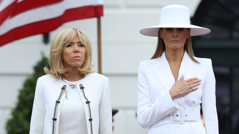 Brigitte Macron and Melania Trump