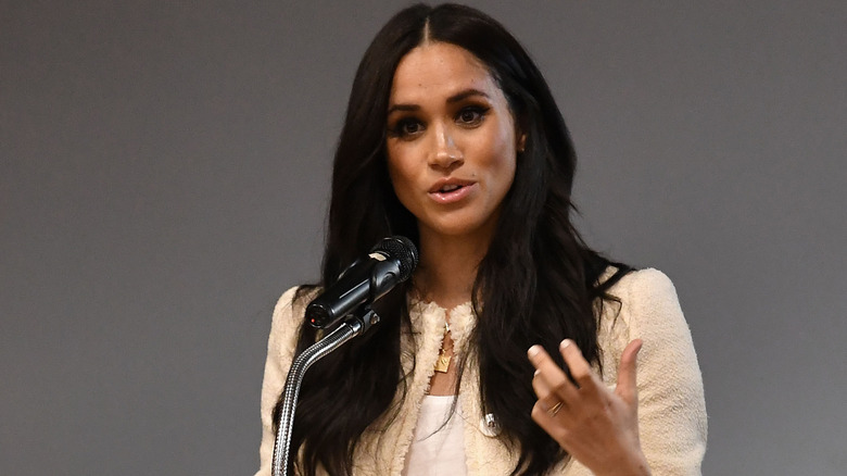 Meghan Markle speaks at an event.