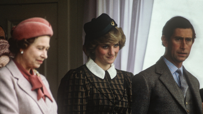 Queen Elizabeth II, Princess Diana, and Prince Charles