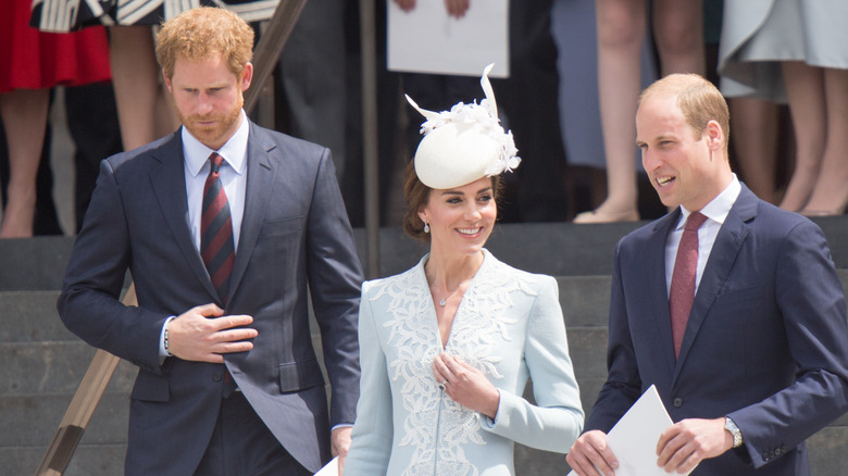 Prince Harry, Prince William, and Kate Middleton