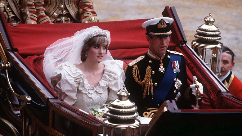 Princess Diana and Prince Charles on their wedding day