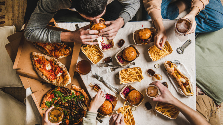 fast food on table