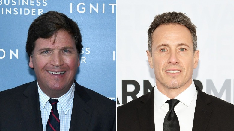 Tucker Carlson and Chris Cuomo attend events