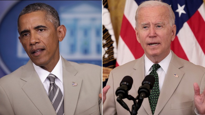 Obama and Biden tan suits