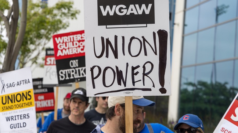 Picket line for the 2023 WGA strike