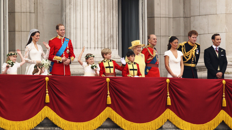 Royal family at Prince William and Kate Middleton's 2011 wedding