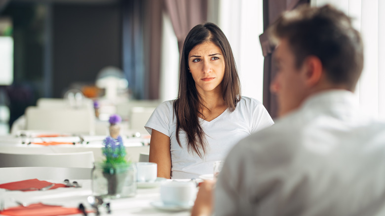 Woman showing concern