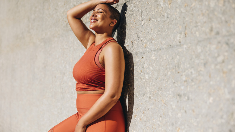 Woman in exercise clothes