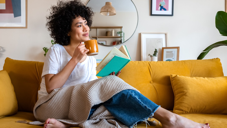 woman relaxing at home