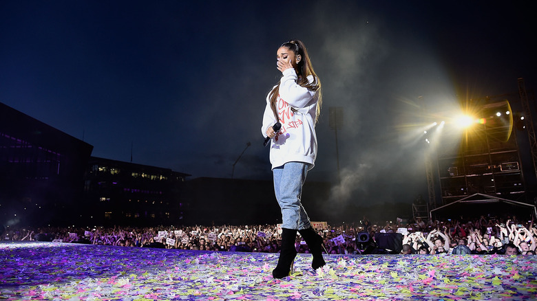 Ariana Grande crying on stage