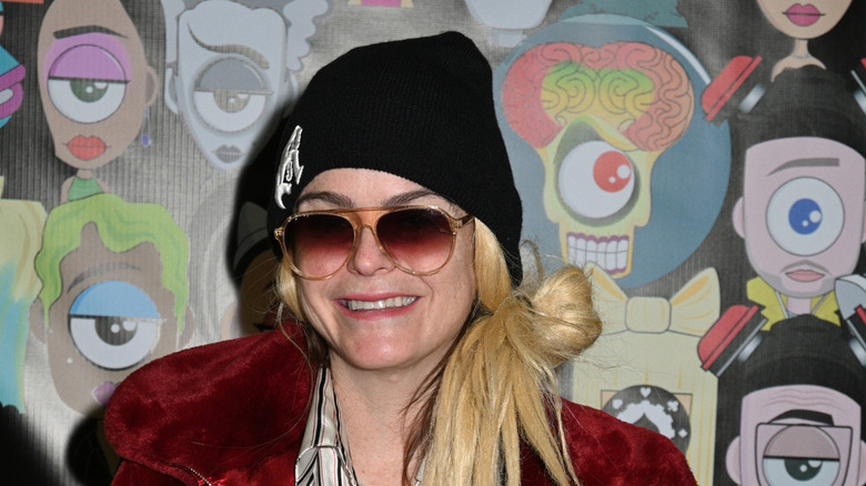 Taryn Manning sporting a beanie and sunglasses