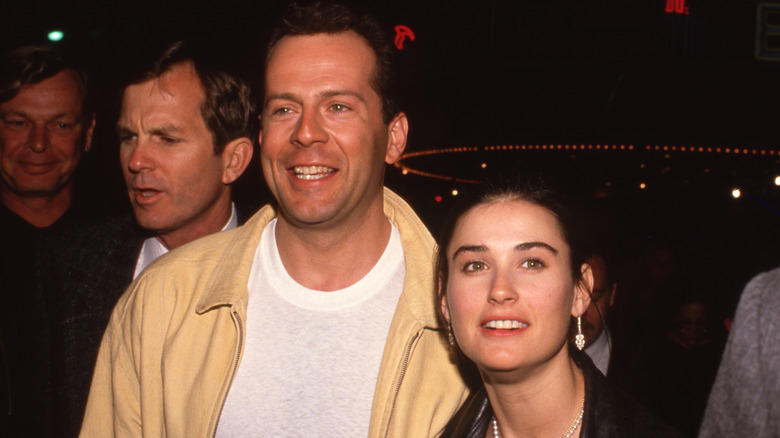 Bruce Willis and Demi Moore smiling