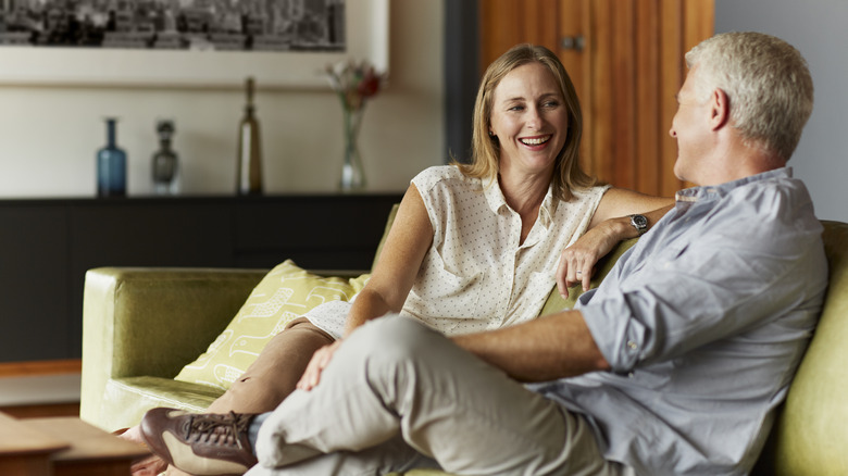 Man and woman talking