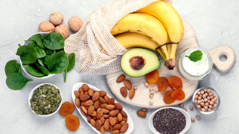 Fruits, vegetables, and nuts high in magnesium