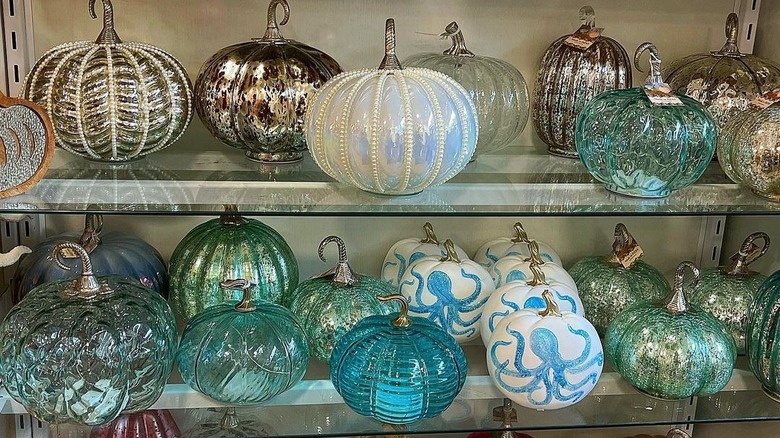 Decorative pumpkins at HomeGoods