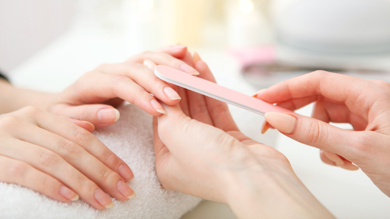 Woman in nail salon 