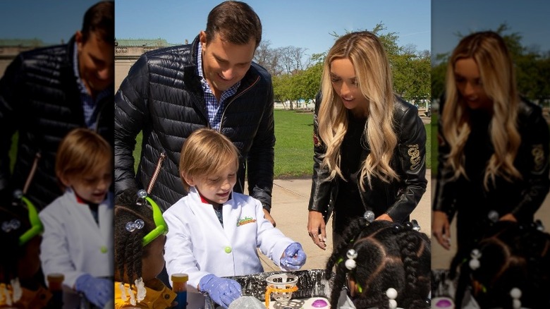Bill and Giuliana Rancic with son Duke with STEM toys 