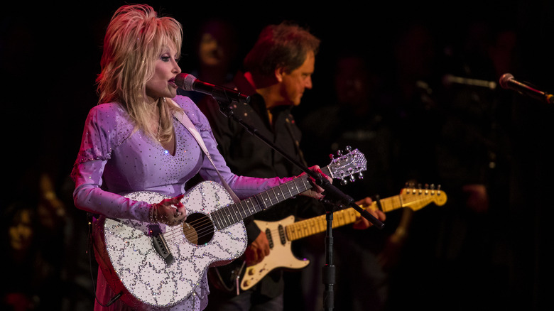 Dolly Parton performing 