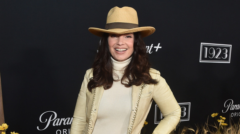 Fran Drescher wearing a hat