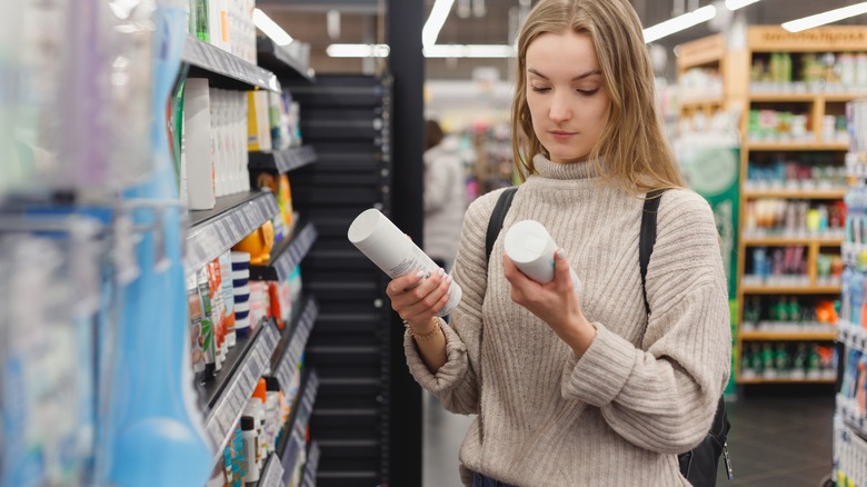 Woman buying products 