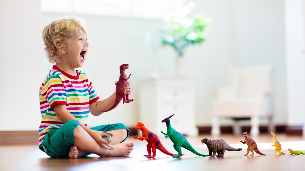 child playing with toys