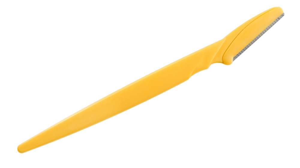 A yellow dermaplane wand 