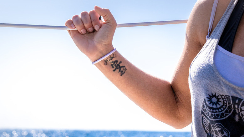 Woman with Japanese tattoo 