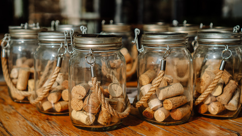 jars of wine corks 