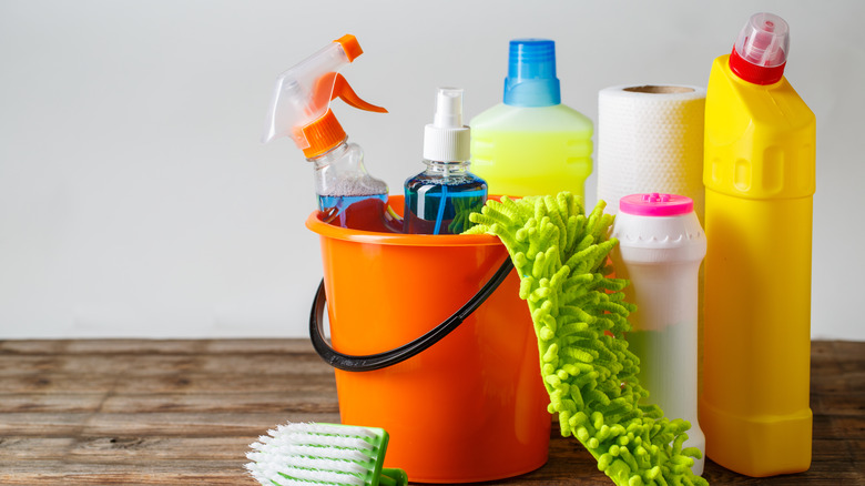 Collection of cleaning supplies